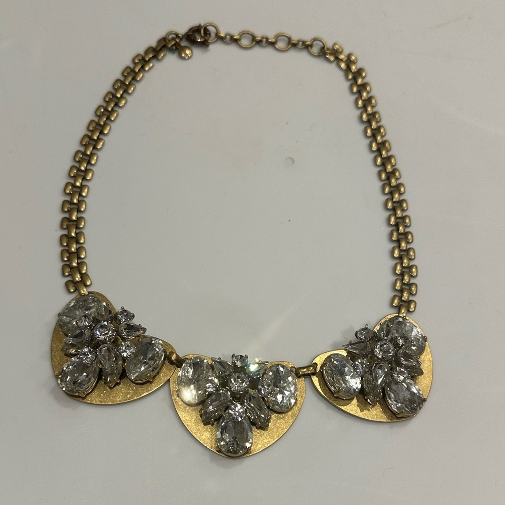 Jcrew rhinestone and gold tone necklace O/S